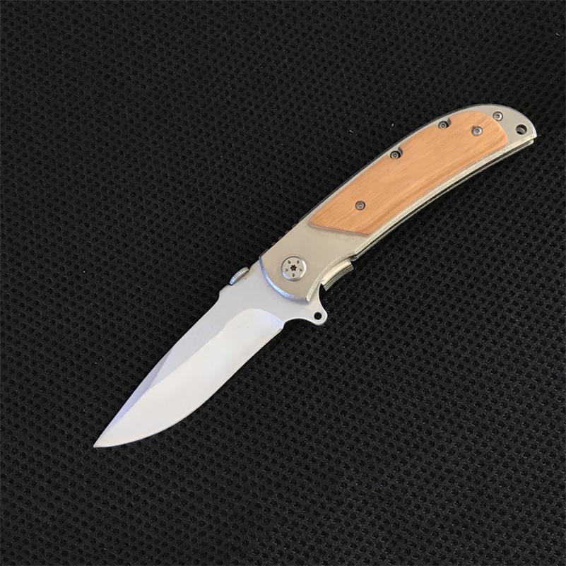 Folding Knife with Durable Wooden Handle for Everyday Self-defense