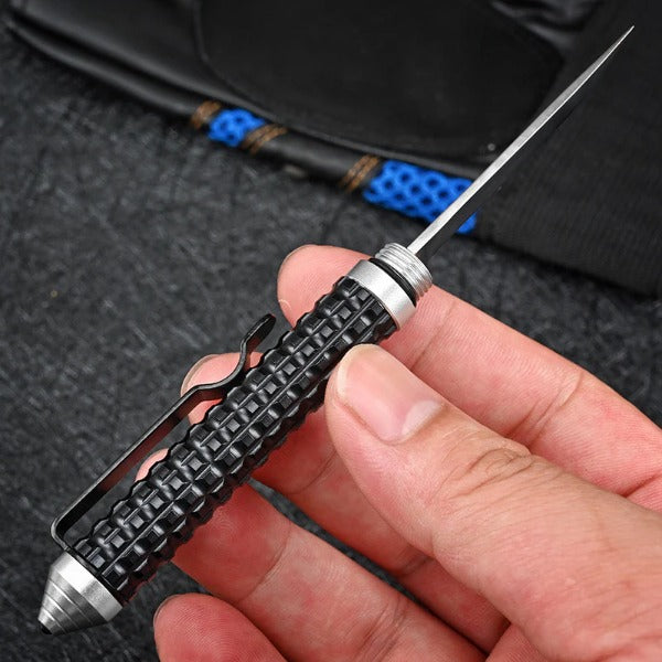 Wilderness Survival Mini Knife with Damascus Blade and Multifunctional Features