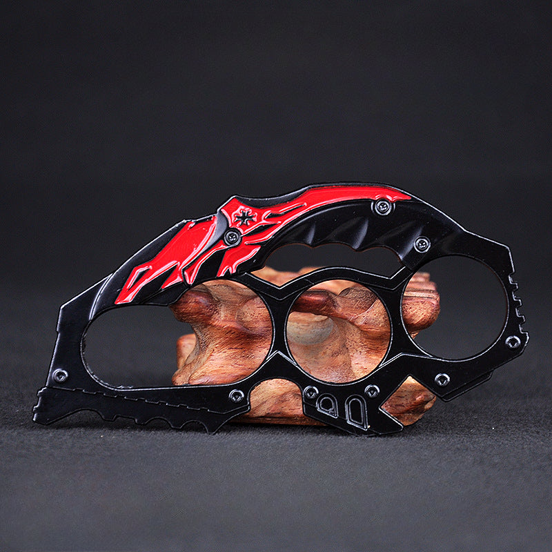 Versatile Zinc Alloy Knuckle Duster with Multiple Integrated Tools