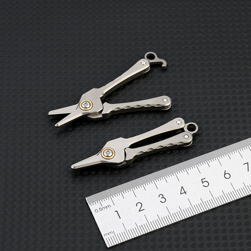 Portable Titanium Keychain Scissors for Hair and Beard Grooming