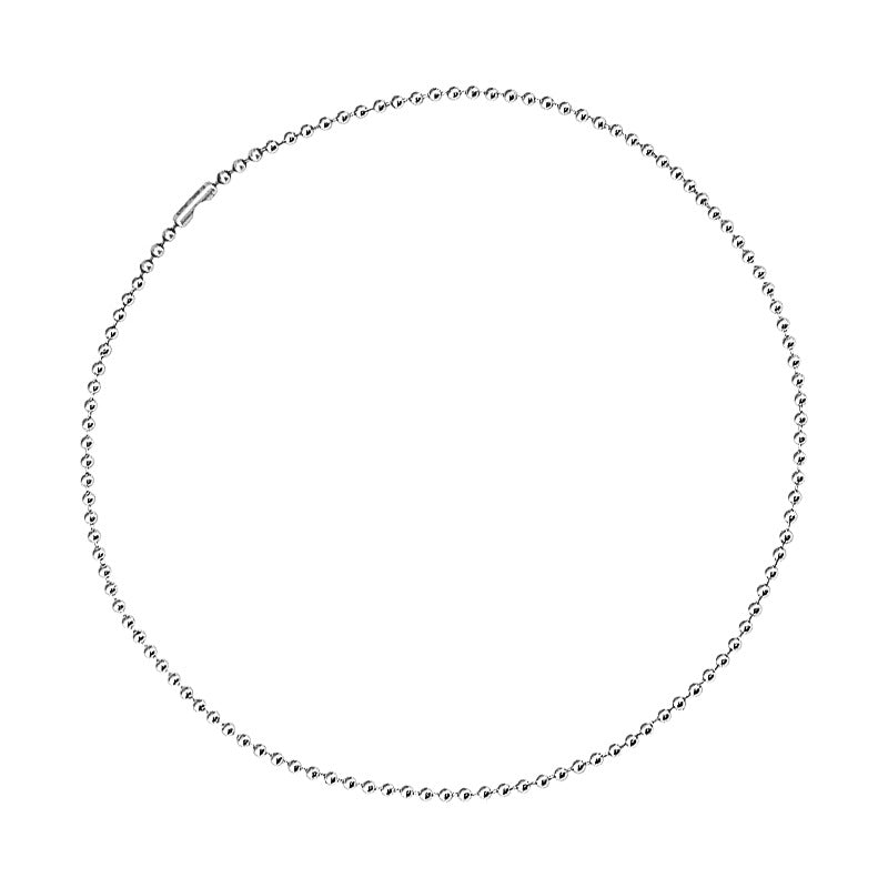 Rustproof Titanium Bead Chain Pendant Necklace for Everyday Wear