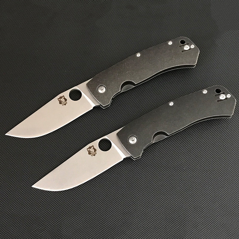 D2 Steel Blade Outdoor Knife with Titanium Alloy Grip for Camping Adventures