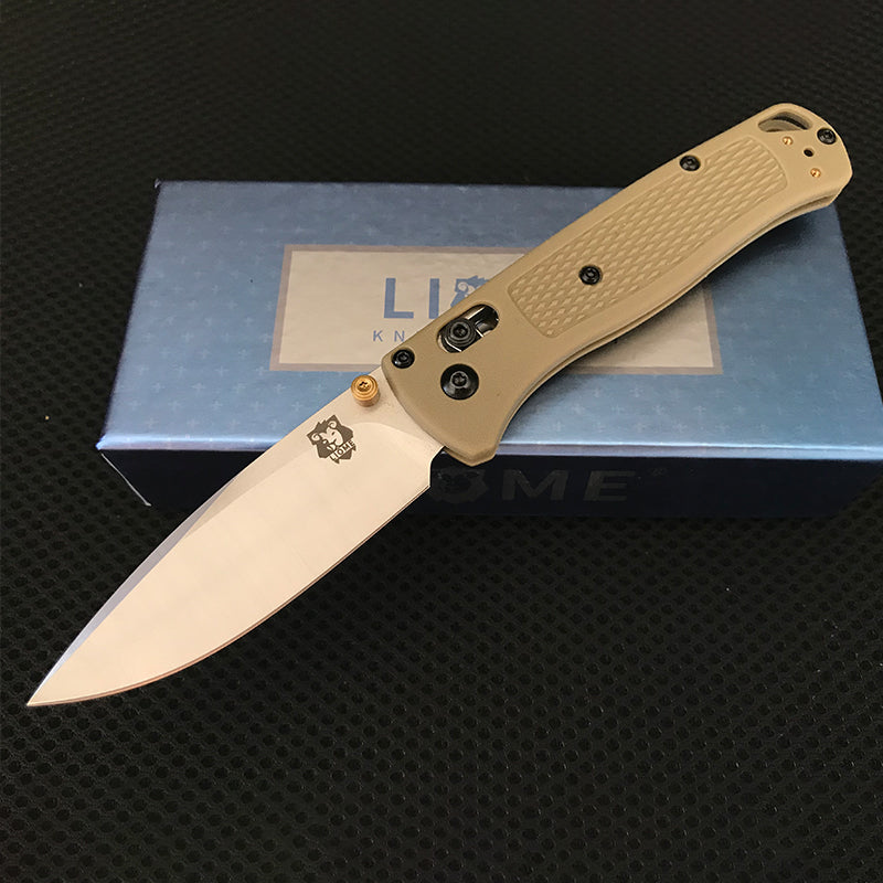 Liome Tactical Folding Blade Survival Knife with Fiber Grip for EDC and Camping