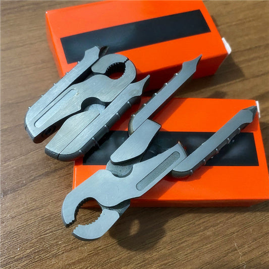 Stainless Steel Multi-Tool Organizer with Keychain Attachment