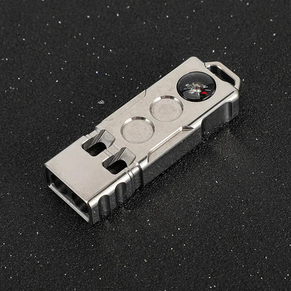 High-decibel Outdoor Adventure Whistle with Titanium Compass for Survival