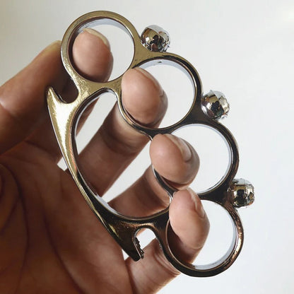 SkullGuard Protective Four-Finger Sleeve and Brass Knuckle Duster for Defense