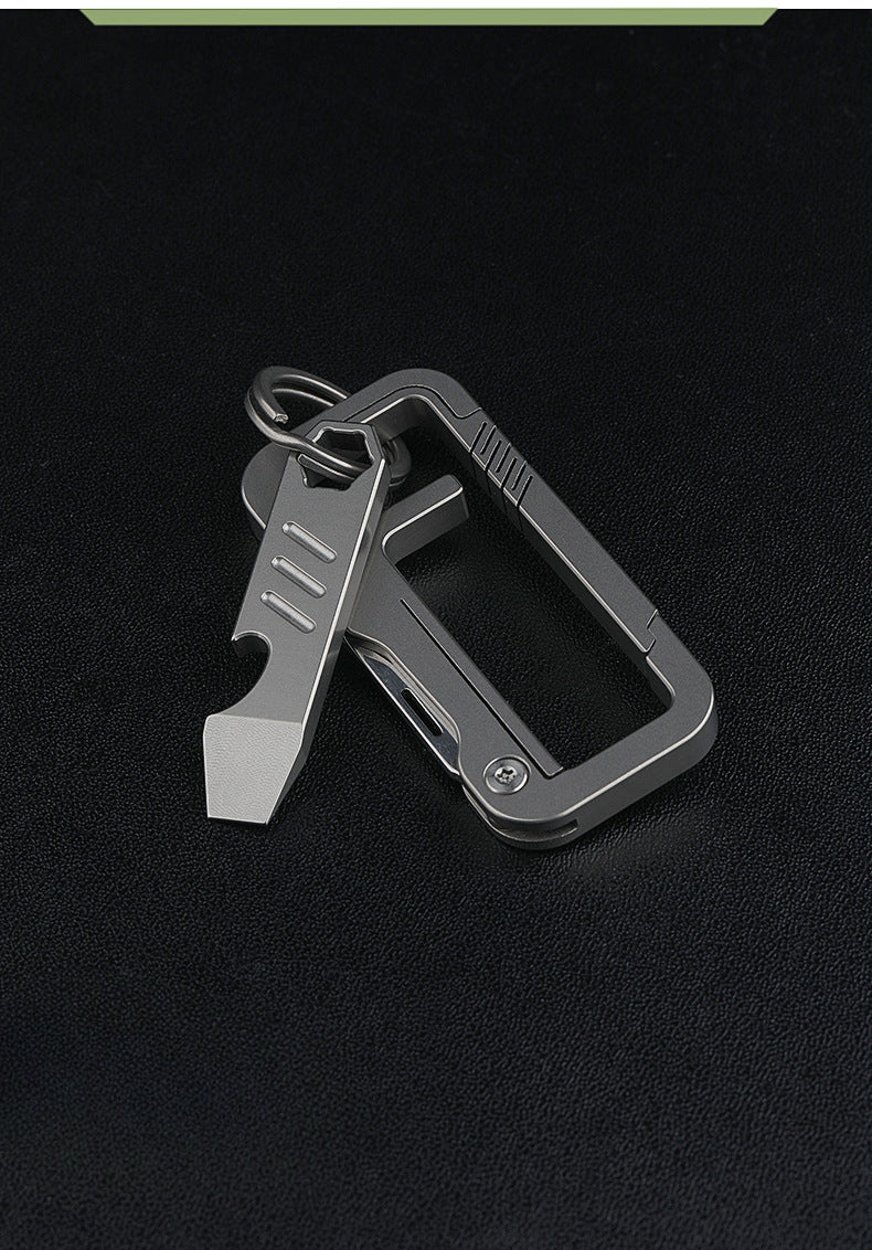 Compact TC4 Titanium Pry Tool with Key Tag Outdoor Survival Functionality