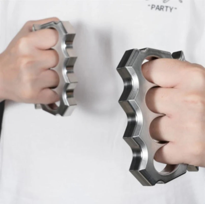 Solid Steel Knuckle Duster Ready Emergency Tool for Self-Defense