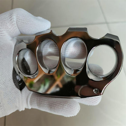 Polished Titanium Knuckle Duster with Sleek Reflective Surface