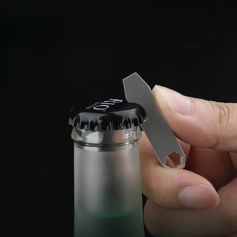 Compact TC4 Titanium Pry Tool with Key Tag Outdoor Survival Functionality