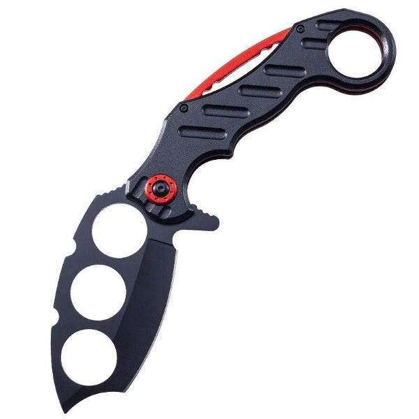 Strong Steel Folding Knife with Knuckle Duster for Secure Grip