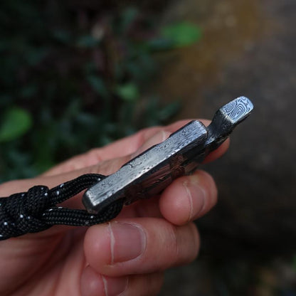 EDC Self Defense Alloy Steel Corkscrew with Unique Damascus Design