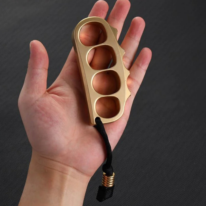 Brass Knuckle Duster Large Solid Pea Design for Self-Defense Protection