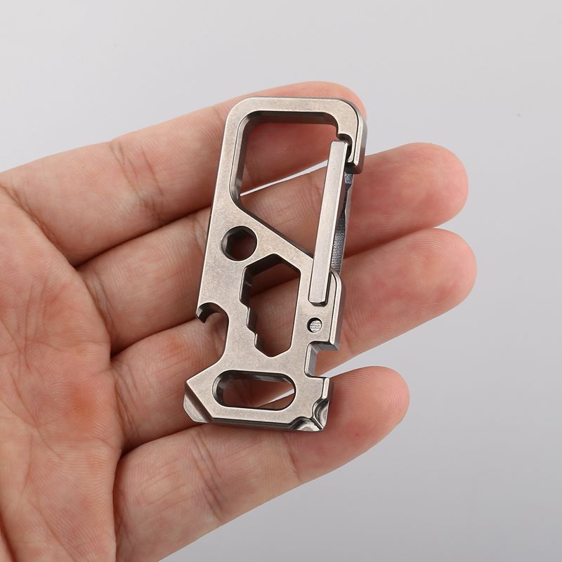 Versatile Titanium Carabiner Multi-Tool Keychain for Outdoor Adventures