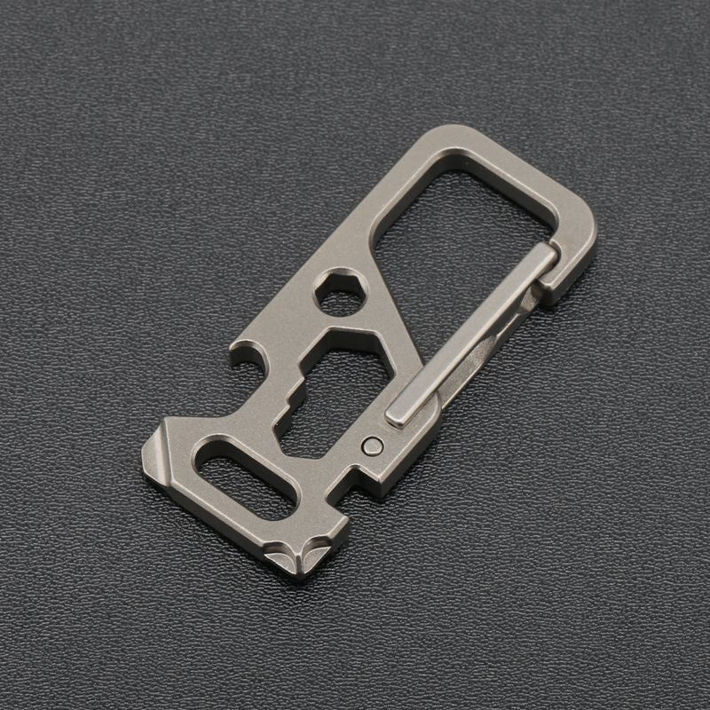 Versatile Titanium Carabiner Multi-Tool Keychain for Outdoor Adventures
