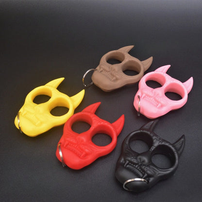 Tiger Head Keychain featuring Protective Knuckle Duster