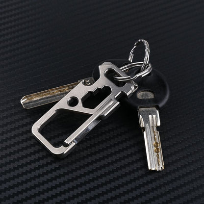 Titanium Keychain Multi Tool with Carabiner and Key Ring for Outdoor Gear