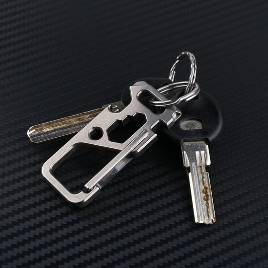 Versatile Titanium Carabiner Multi-Tool Keychain for Outdoor Adventures