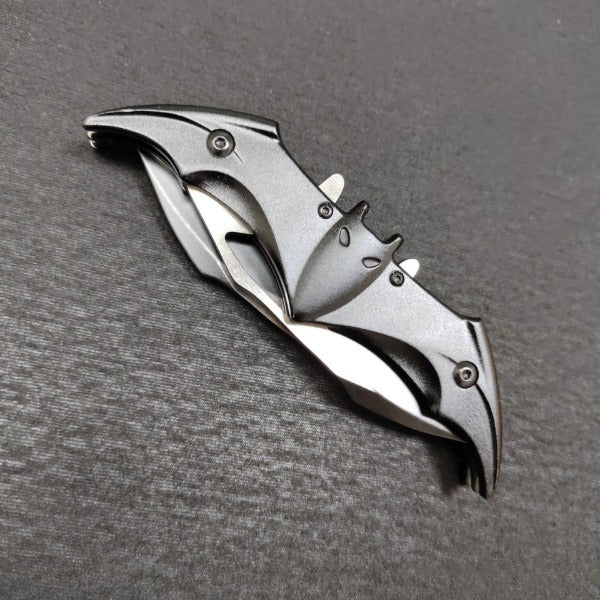 Double Blade Steel Knife with Bat Inspired Design