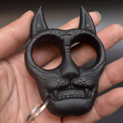 Tiger Head Keychain featuring Protective Knuckle Duster