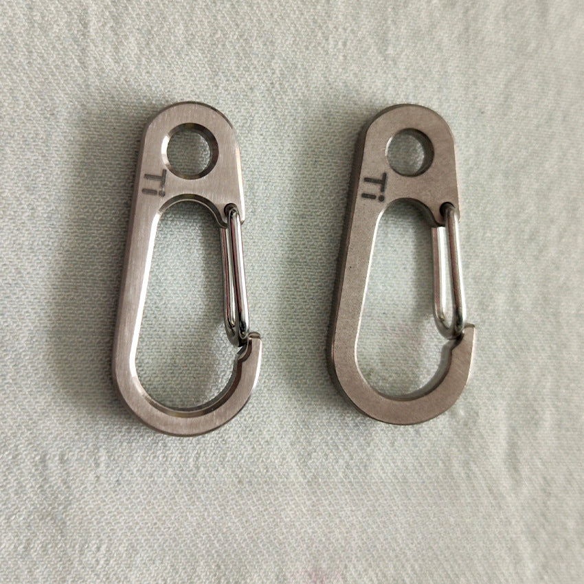 Titanium Spring-Loaded Keychain Carabiner Multi-Tool with EDC Flashlight