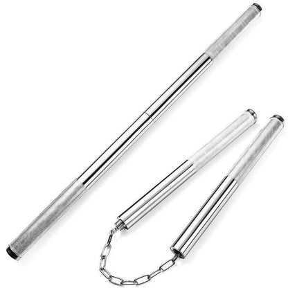 Outdoor Self-Defense Steel Nunchaku with Dual Utility