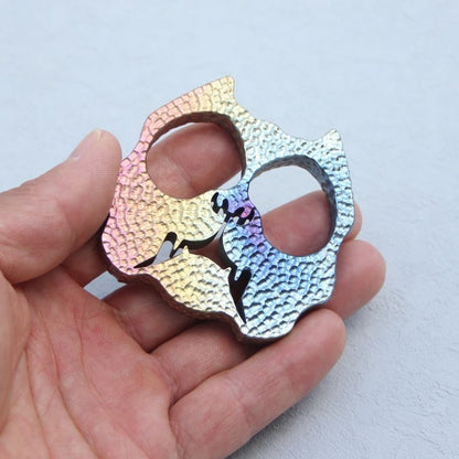 Dog Head Style Titanium Knuckle Duster Personal Defense Tool 