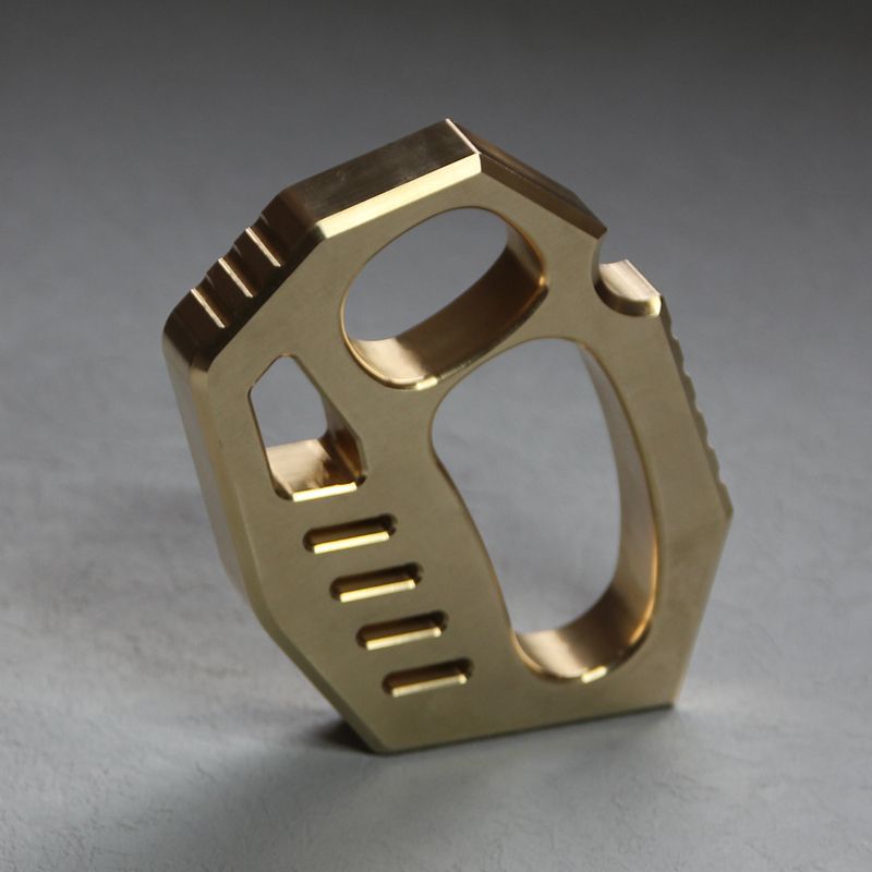Solid Brass Knuckle Duster Finger Buckle Self-Defense Window Breaker EDC