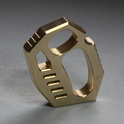 Solid Brass Knuckle Duster Finger Buckle Self-Defense Window Breaker EDC
