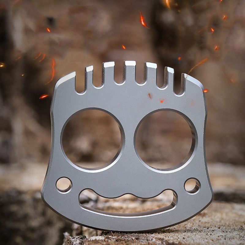 Smile Steel Knuckle Duster Multifunctional Self-Defense Window Breaker EDC Tool