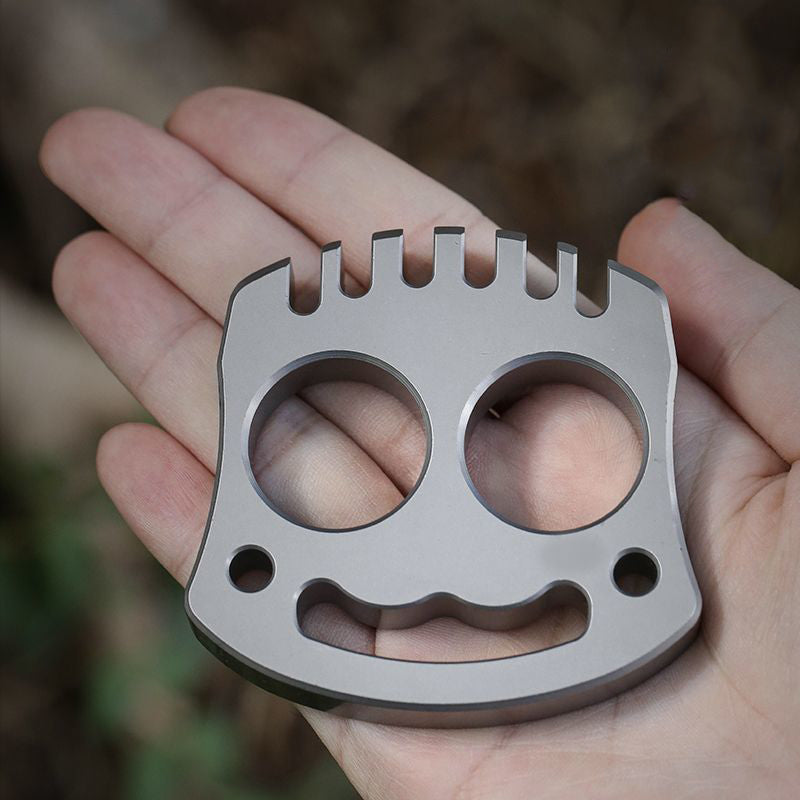 Smile Steel Knuckle Duster Multifunctional Self-Defense Window Breaker EDC Tool