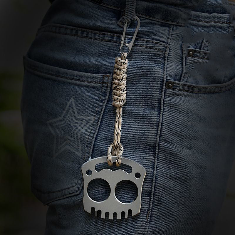 Smile Steel Knuckle Duster Multifunctional Self-Defense Window Breaker EDC Tool