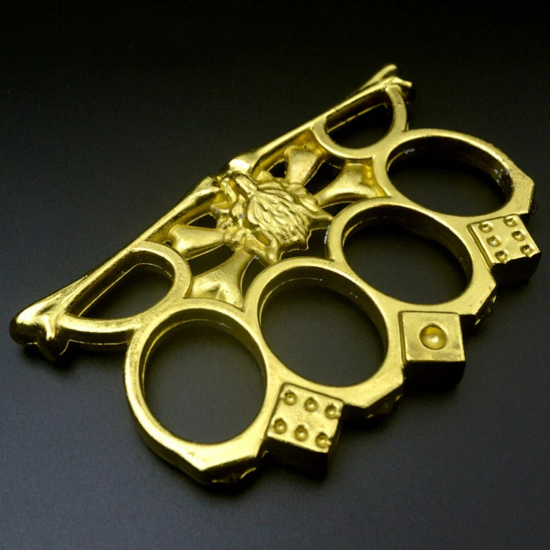 Wolf Head Knuckle Duster Tactical Four Finger Self-Defense Tool