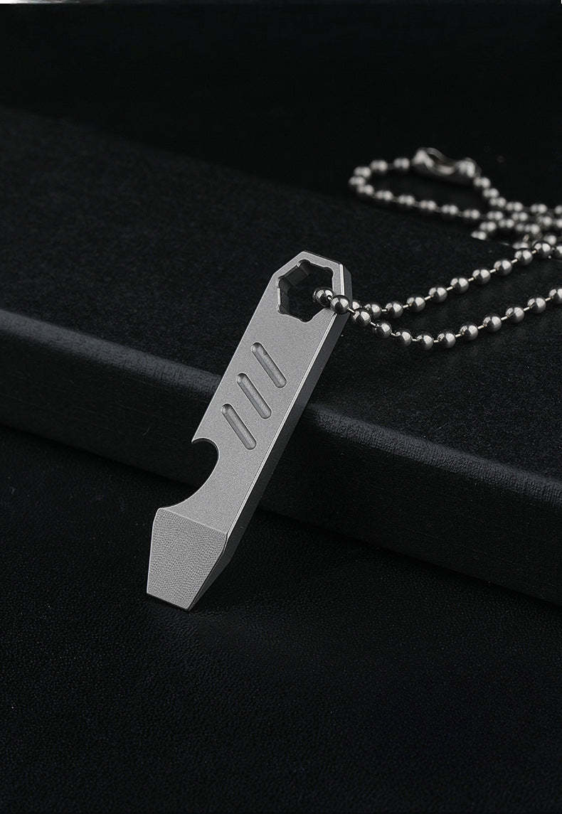 Compact TC4 Titanium Pry Tool with Key Tag Outdoor Survival Functionality