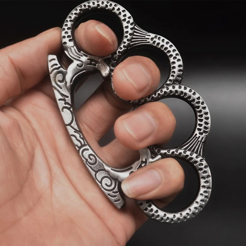 Brass Knuckles Duster for Self-Defense and Window Breaking StoneGrip Design