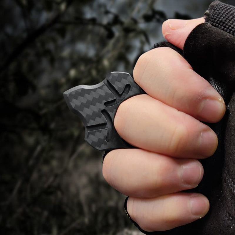 Ultra-Durable Carbon Fiber Knuckle Duster for Single Finger Self Defense