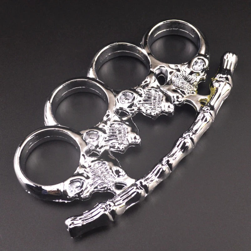 Demon-Inspired White Bone Knuckle Duster for Self-Protection