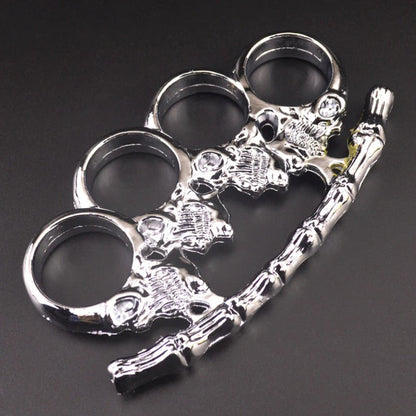 Demon-Inspired White Bone Knuckle Duster for Self-Protection