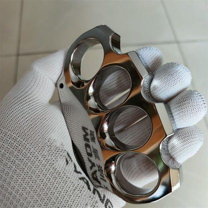 Polished Titanium Knuckle Duster with Sleek Reflective Surface