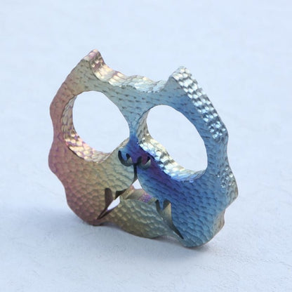 Dog Head Style Titanium Knuckle Duster Personal Defense Tool 