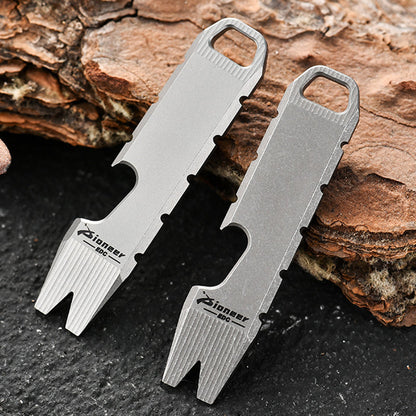 Portable Titanium Pry Bar with Bottle Opener EDC Utility Tool