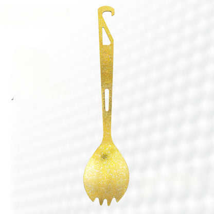 Multi-Functional Titanium Spork with Built-in Bottle Opener for Outdoor Use