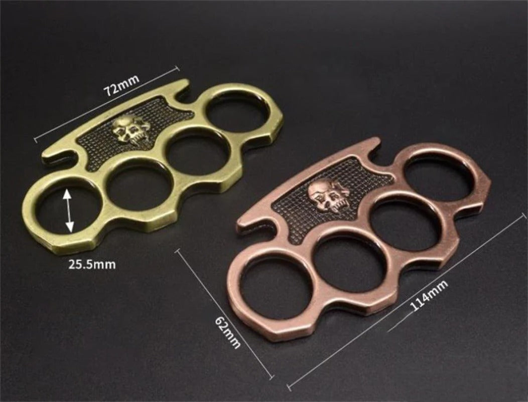 SkullBreach EDC Brass Knuckles Duster with Window Breaking Function for Safety