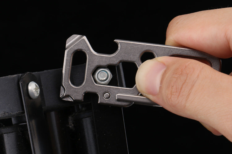 Versatile Titanium Carabiner Multi-Tool Keychain for Outdoor Adventures