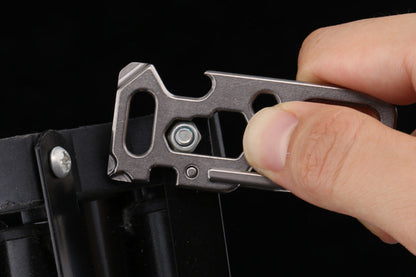 Versatile Titanium Carabiner Multi-Tool Keychain for Outdoor Adventures
