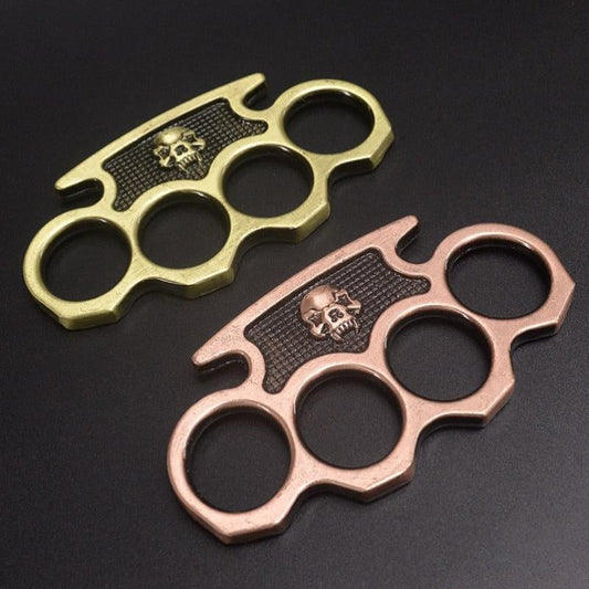 SkullBreach EDC Brass Knuckles Duster with Window Breaking Function for Safety