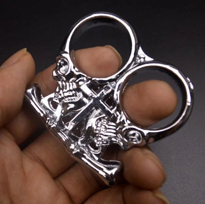 Brass Chaos Knuckle Duster Compact Two-Finger Tool