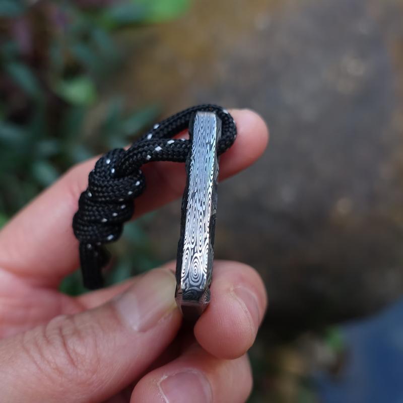 EDC Self Defense Alloy Steel Corkscrew with Unique Damascus Design