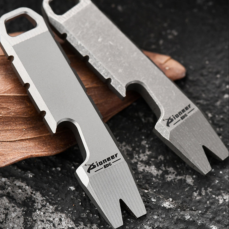 Portable Titanium Pry Bar with Bottle Opener EDC Utility Tool