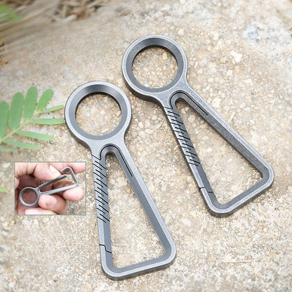 Portable Titanium Carabiner Keychain with MultiTool and Knuckle Duster